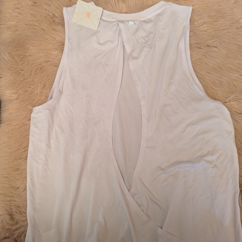 Fabletics White Sleeveless Top with Stylish Back